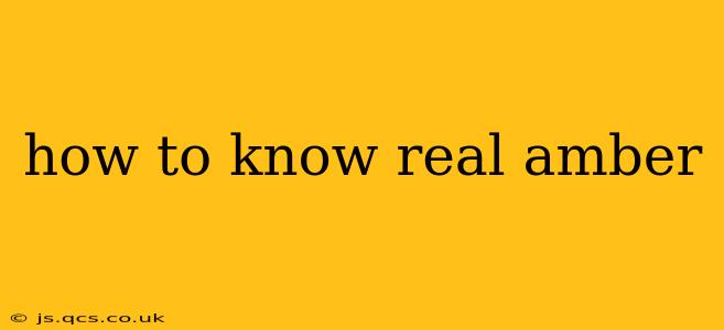 how to know real amber