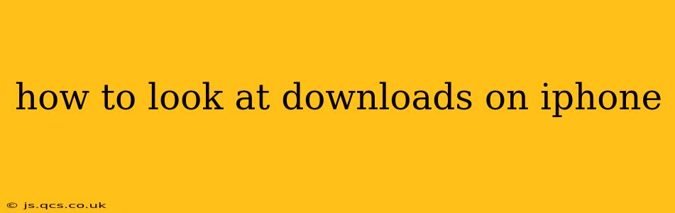 how to look at downloads on iphone