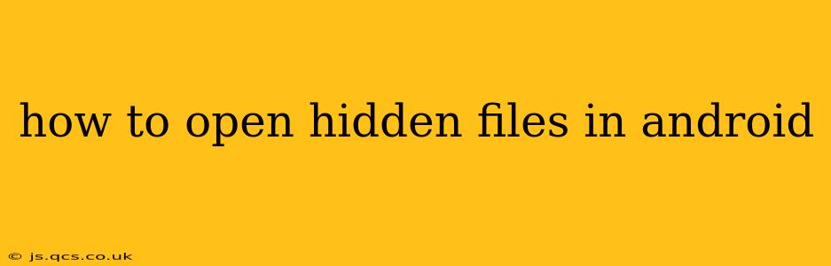 how to open hidden files in android