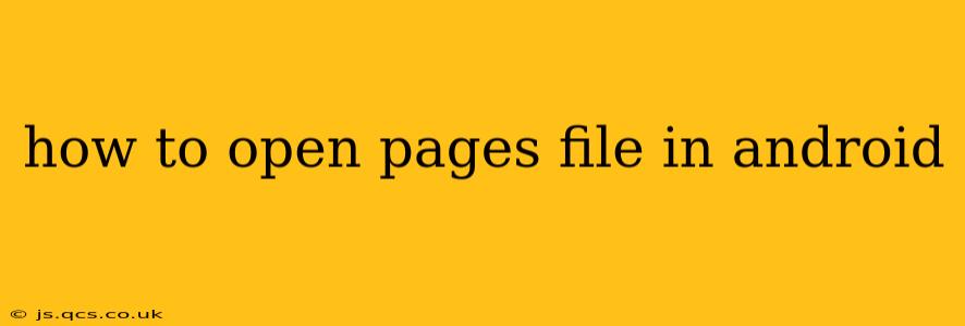 how to open pages file in android