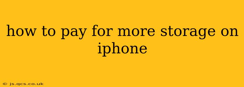 how to pay for more storage on iphone