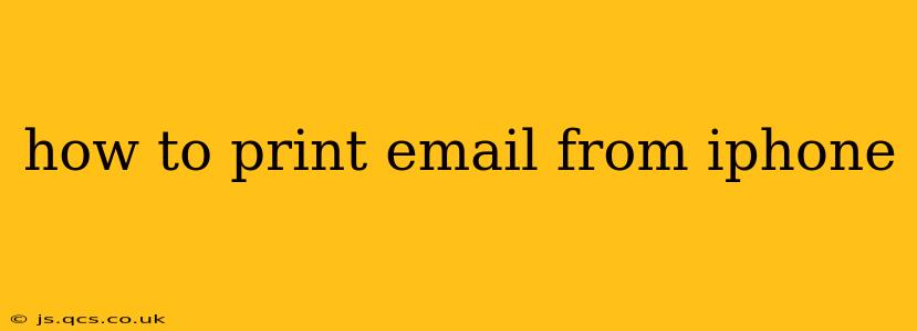 how to print email from iphone