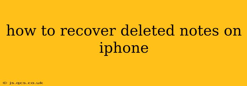 how to recover deleted notes on iphone