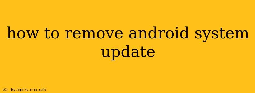 how to remove android system update