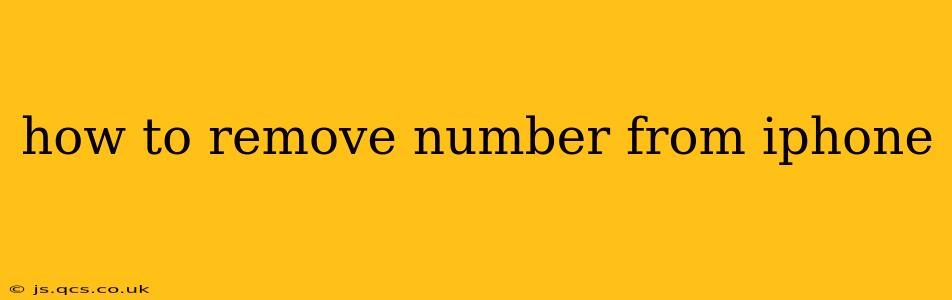 how to remove number from iphone