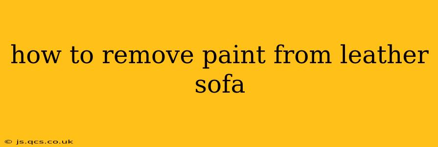 how to remove paint from leather sofa