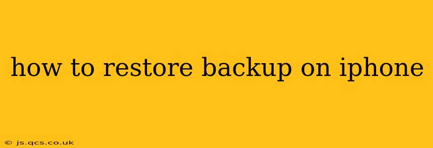 how to restore backup on iphone