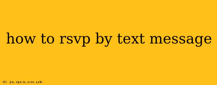how to rsvp by text message
