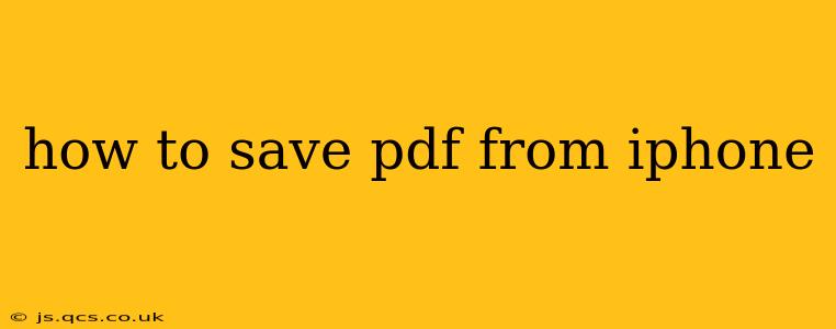 how to save pdf from iphone