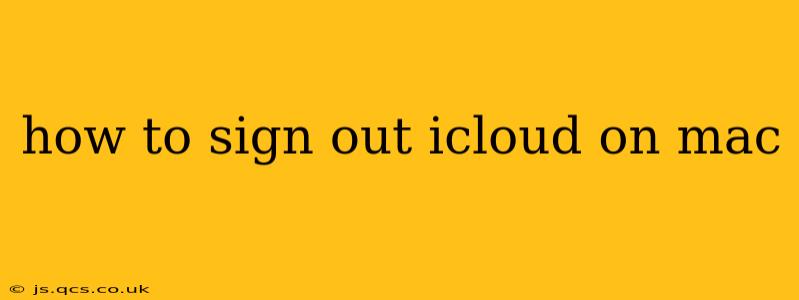 how to sign out icloud on mac
