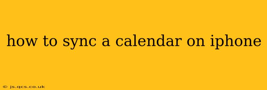 how to sync a calendar on iphone