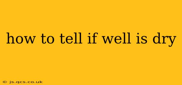how to tell if well is dry