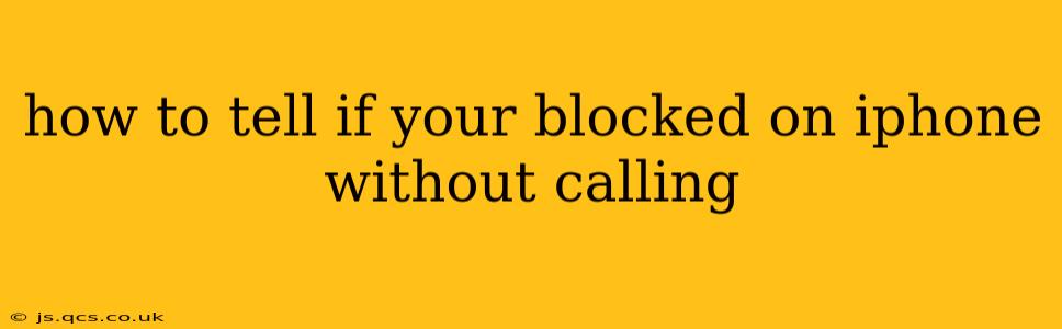 how to tell if your blocked on iphone without calling