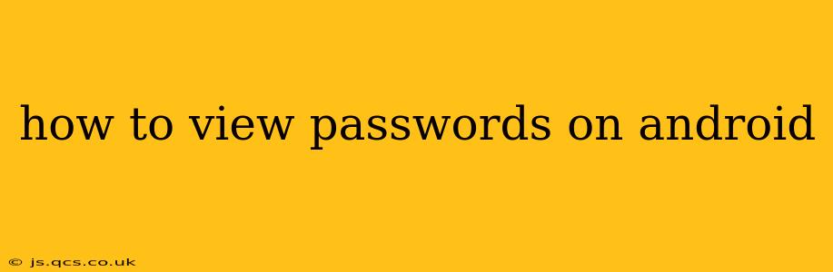 how to view passwords on android