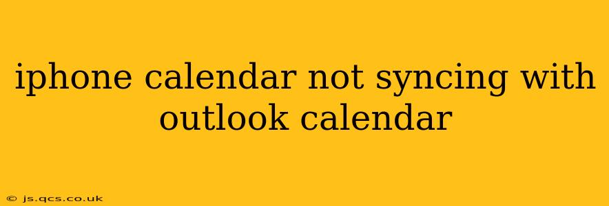 iphone calendar not syncing with outlook calendar