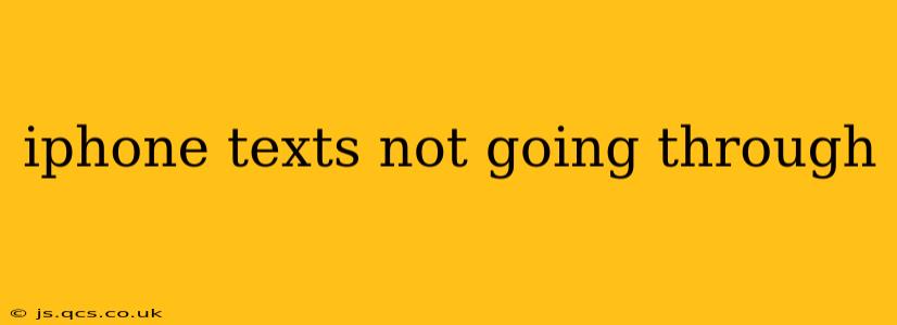 iphone texts not going through
