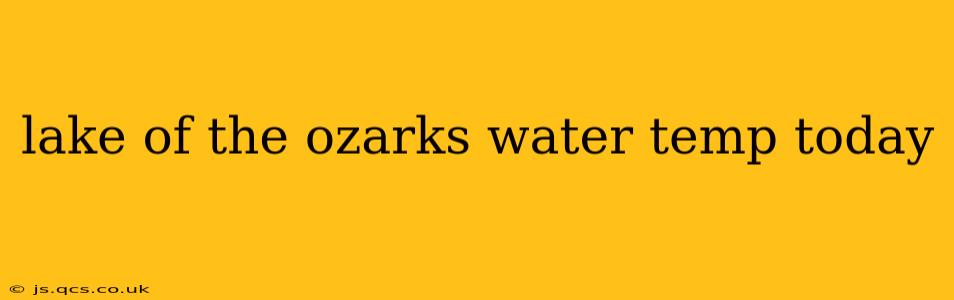 lake of the ozarks water temp today