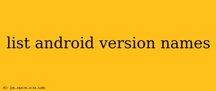 list android version names