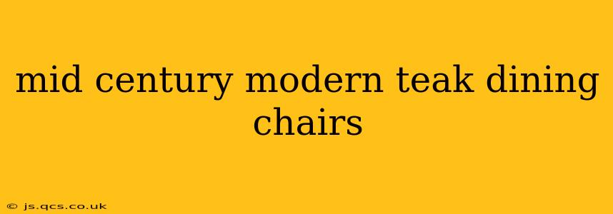 mid century modern teak dining chairs