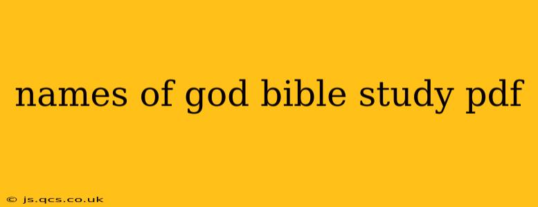 names of god bible study pdf