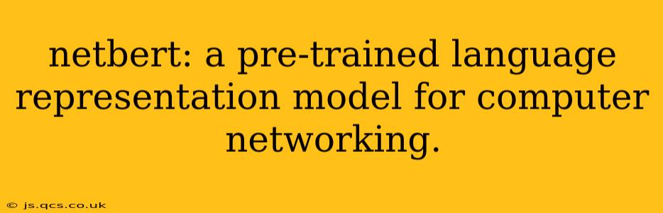 netbert: a pre-trained language representation model for computer networking.