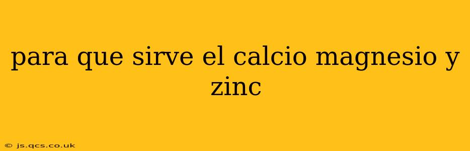 para que sirve el calcio magnesio y zinc