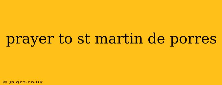 prayer to st martin de porres