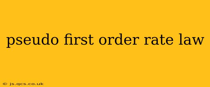 pseudo first order rate law