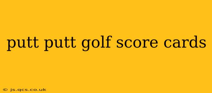 putt putt golf score cards