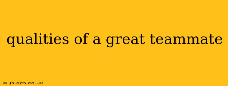 qualities of a great teammate