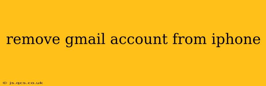 remove gmail account from iphone