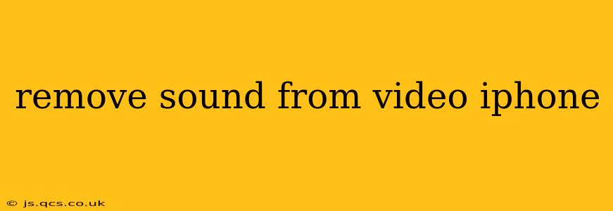 remove sound from video iphone