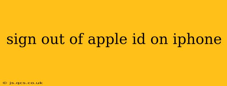 sign out of apple id on iphone