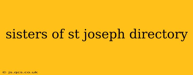 sisters of st joseph directory