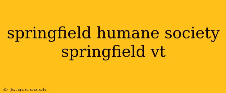 springfield humane society springfield vt