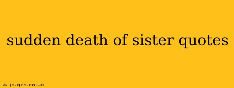 sudden death of sister quotes