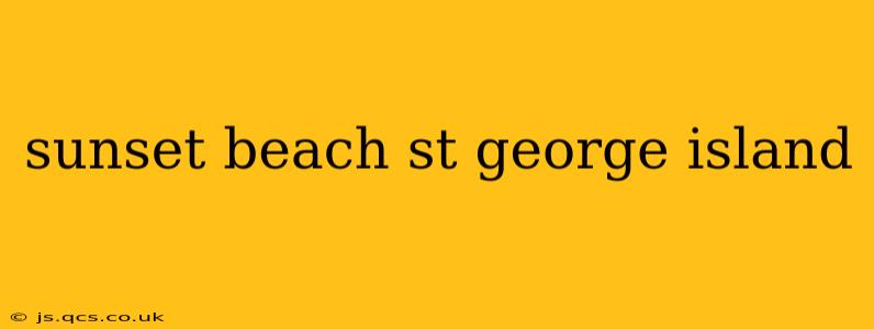 sunset beach st george island