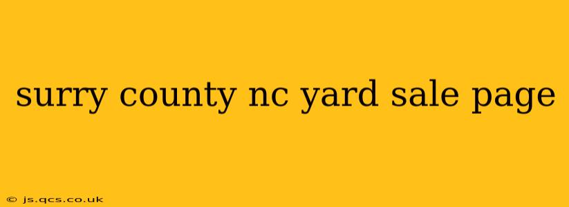 surry county nc yard sale page