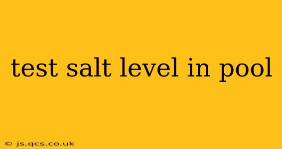 test salt level in pool