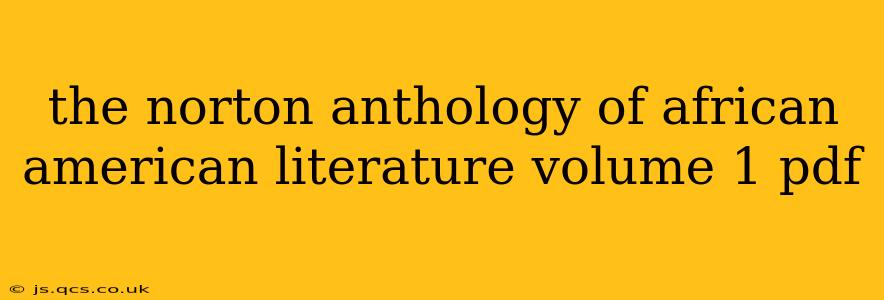 the norton anthology of african american literature volume 1 pdf