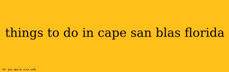things to do in cape san blas florida