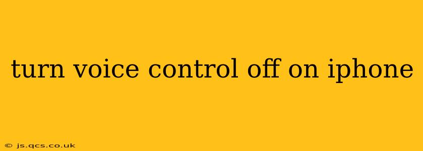 turn voice control off on iphone