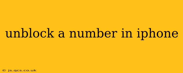unblock a number in iphone