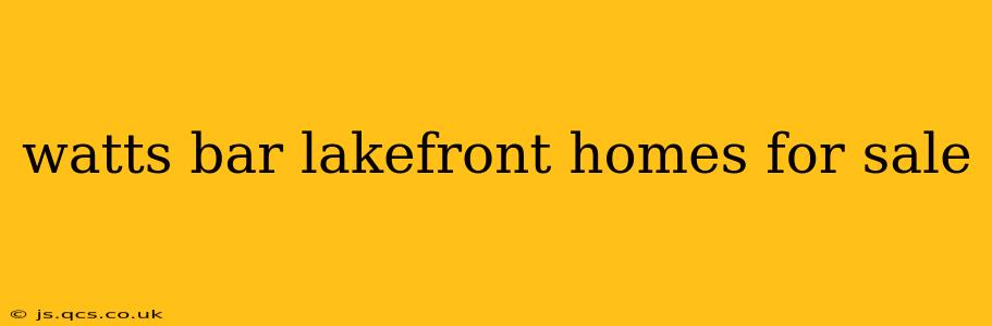 watts bar lakefront homes for sale