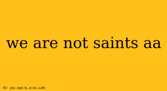 we are not saints aa