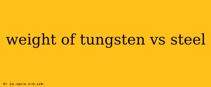 weight of tungsten vs steel