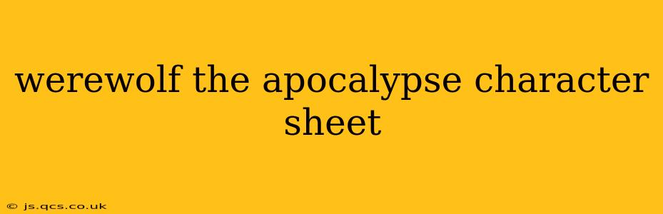 werewolf the apocalypse character sheet