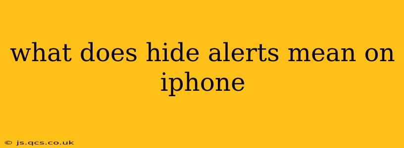 what does hide alerts mean on iphone