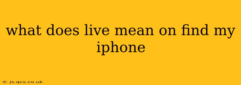 what does live mean on find my iphone