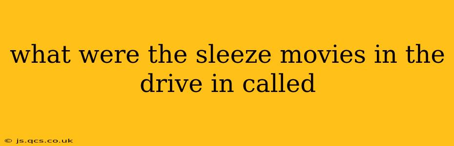 what were the sleeze movies in the drive in called